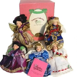 Paradise Galleries From Heaven on Wings (5) 5" Lmt Ed Porcelain Angel Ornaments